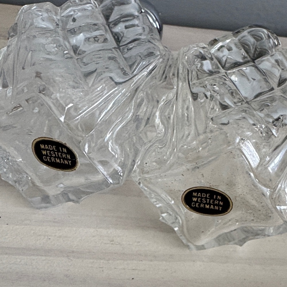VTG Lead Crystal & Silver-Plated Salt & Pepper Shakers Made in Western Germany - Picture 2 of 4
